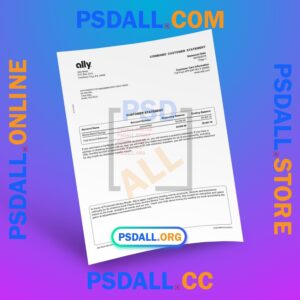 Ally Bank Statement Template in PDF Format