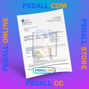 American Express Bank Statement Template in PDF Format