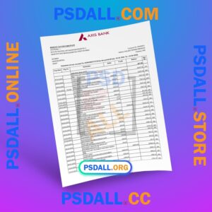 Axis Bank Statement PDF Template