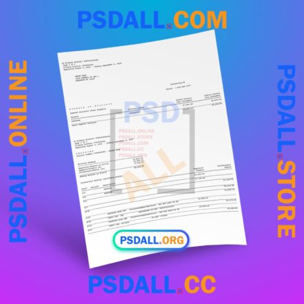 BBVA Bank Statement PSD Template
