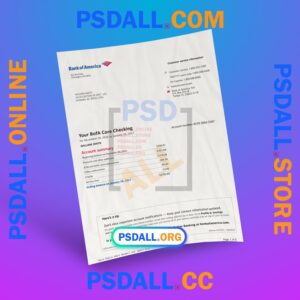Bank of America Bank Statement PSD Template