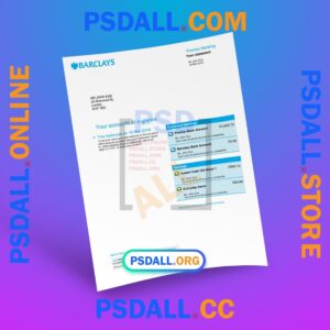 Barclays Bank Statement Template in PDF Format