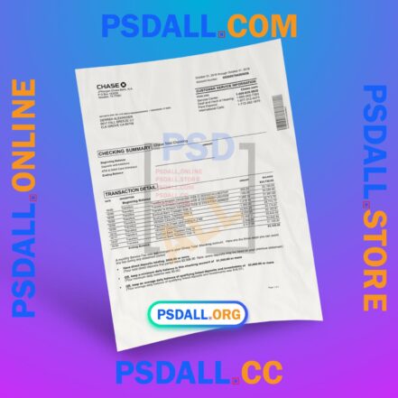 Chase Account Statement PSD Template