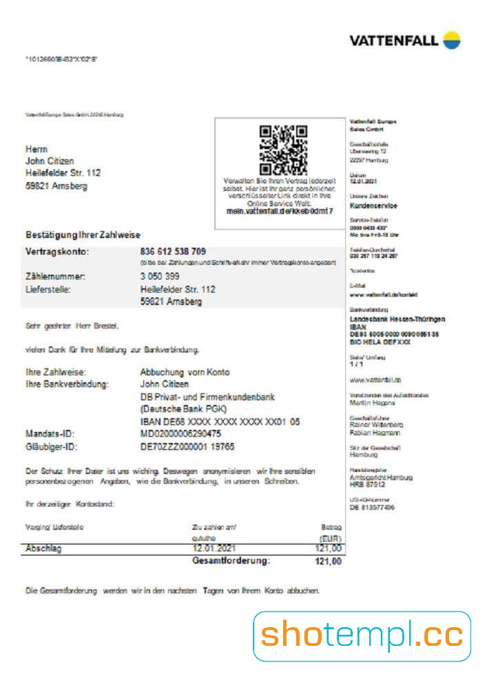 Denmark Aura Energy Bill PSD Template
