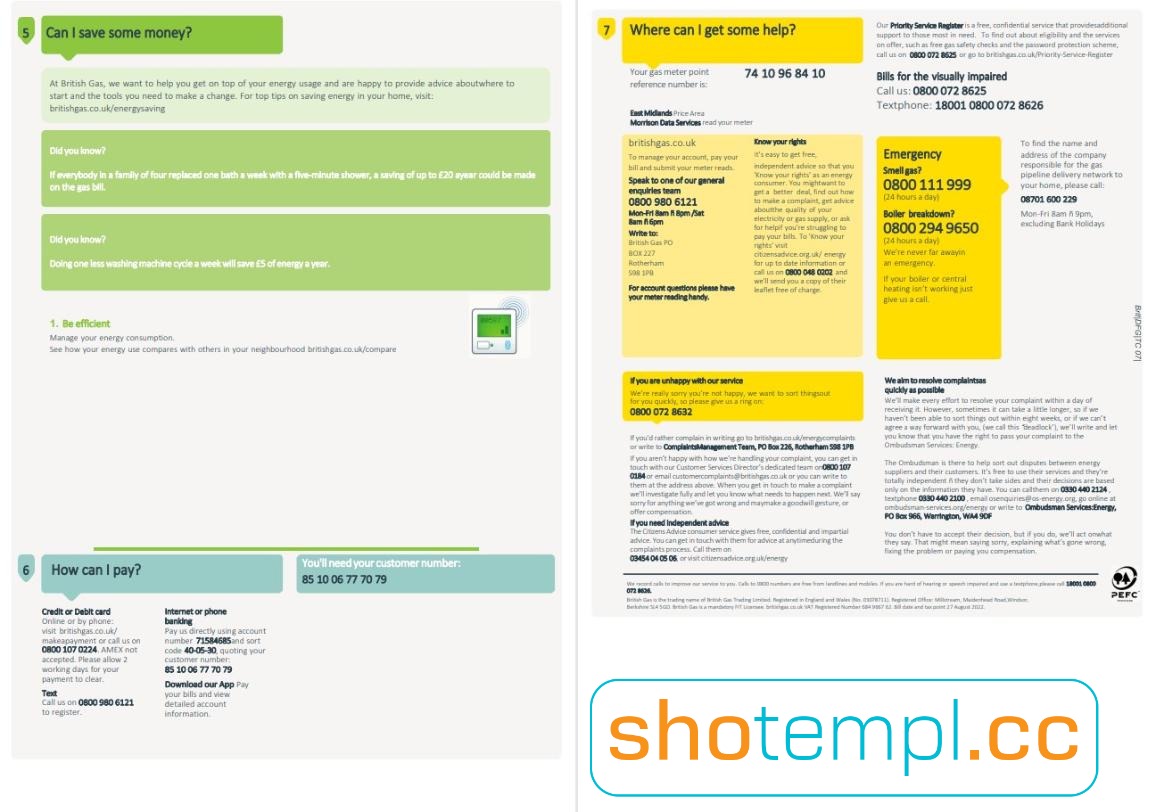 British Gas Energy Bill PSD Template V2